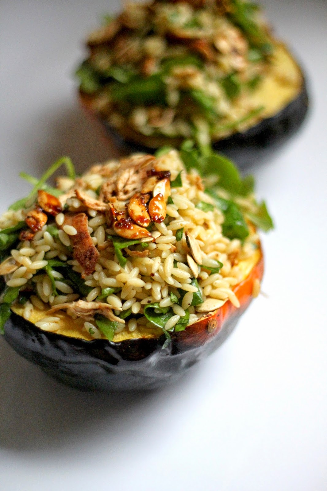 Jenessa's Dinners Acorn Squash with Mexican Braised Chicken & Orzo Salad