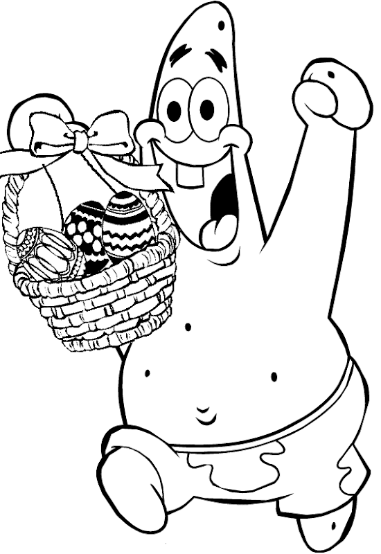 SPONGEBOB AND PATRICK EASTER COLORING PAGES title=