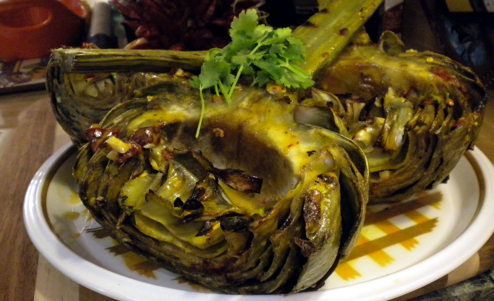 Cooking for Zo Grilled Spicy Orange Artichokes