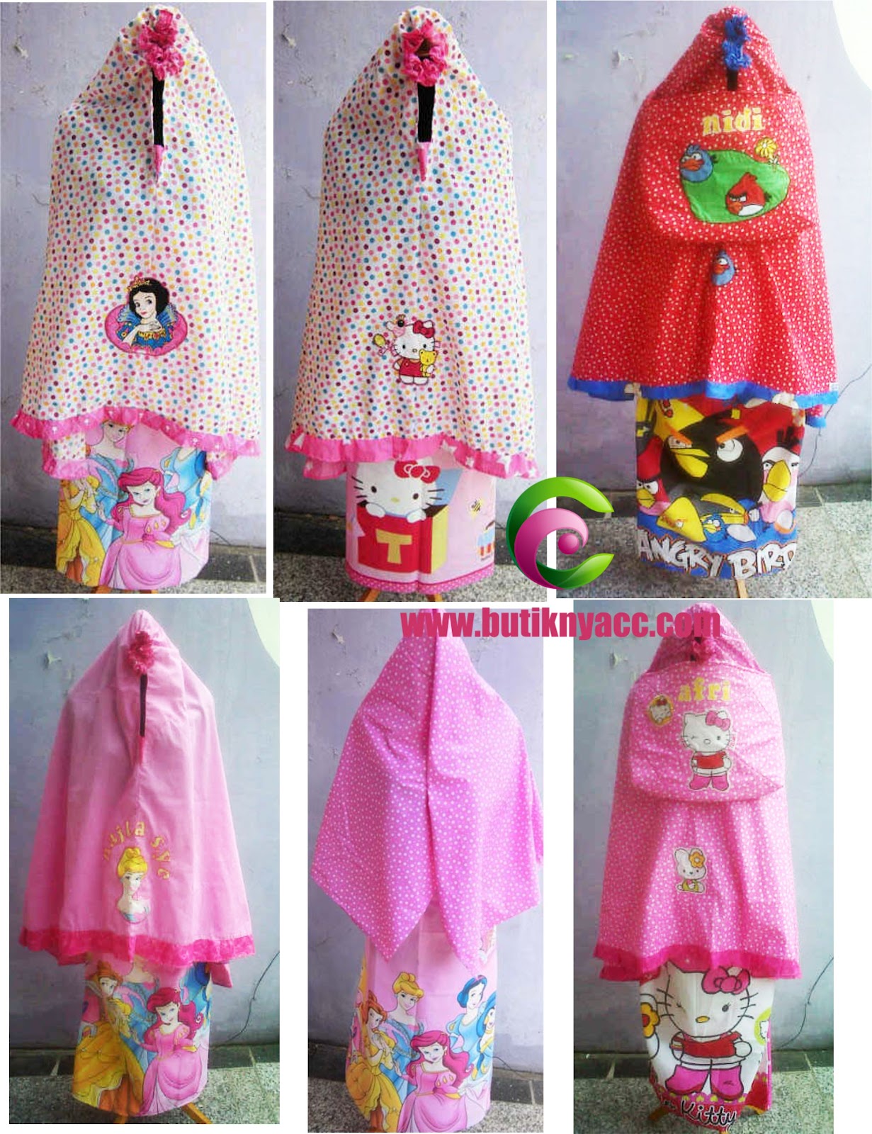 Mukena Princess New Motif Polka Fashion Anak mukena princess new motif polka fashion anak