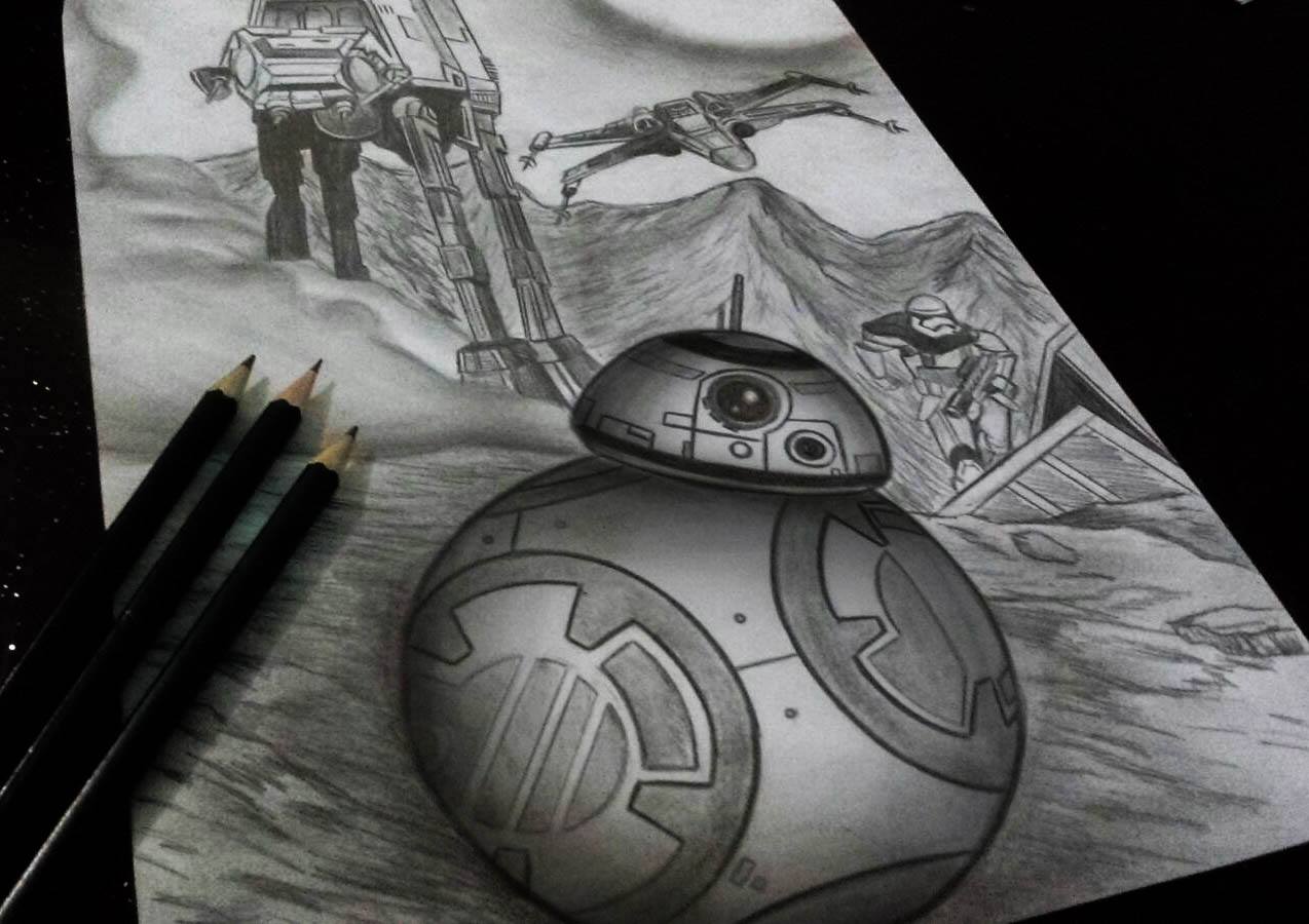joão luiz vital desenho bb8 star wars o despertar da força