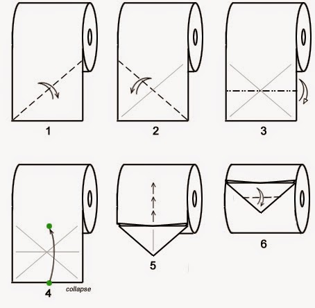 Оригами "Бабочка" из туалетной бумаги