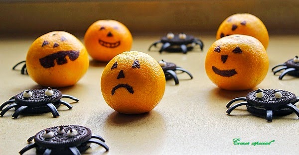 Halloween: Galletas Araña Y Mandarinas Calavera