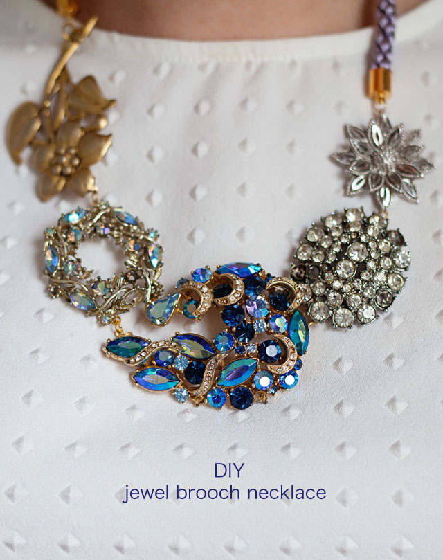 DIY jewel brooch necklace Lotts and Lots Making the everyday beautiful