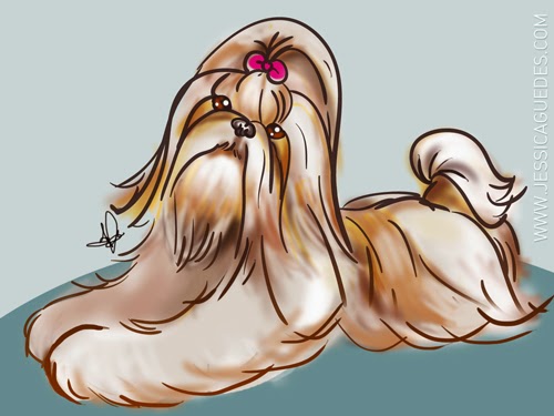 Pintura Digital - Ilustração - Shih Tzu - Jéssica Guedes Pintura Digital - Ilustração - Shih Tzu - Jéssica Guedes