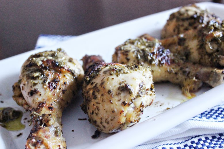 Quick Recipe Pesto Drumsticks