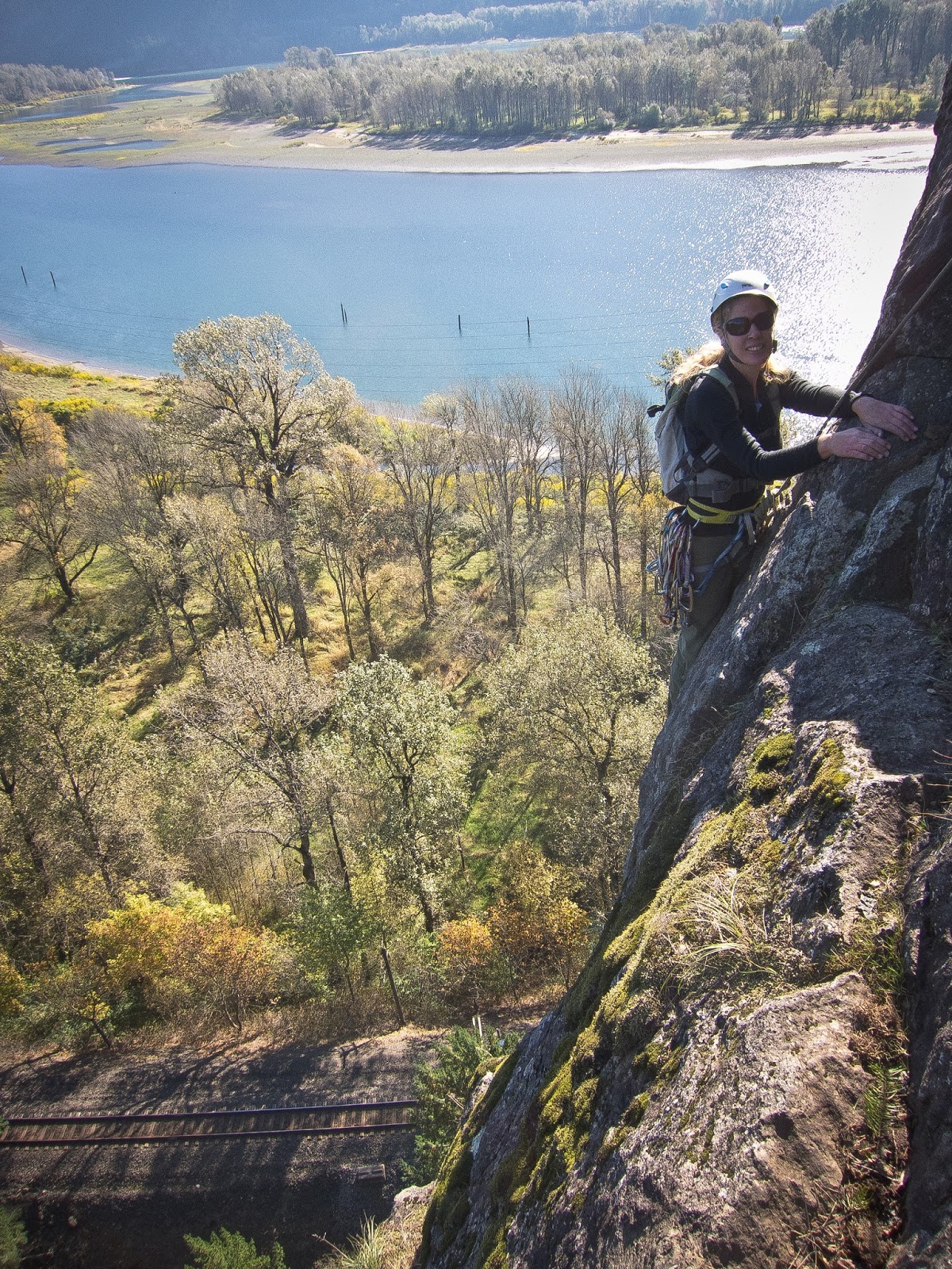 Winter Reflections Fall sun at Beacon Rock