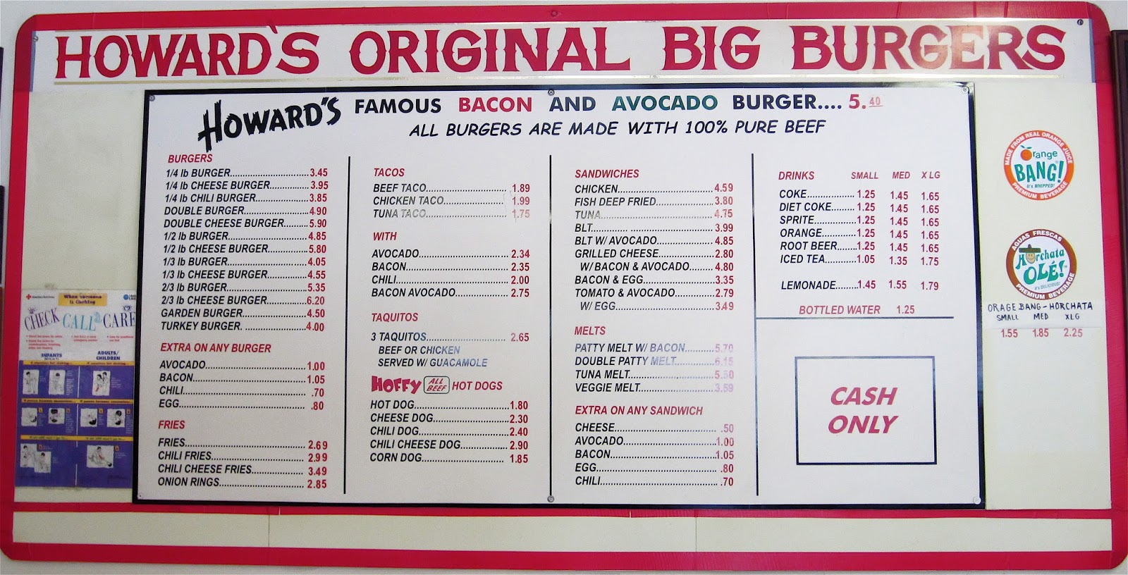 wacky tacky Chow Time Howard's Famous Bacon & Avocado Burgers