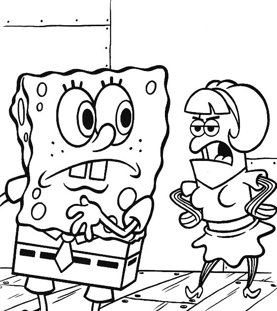 dibujos de puntos y colorear: bob esponja y amigos colorealos