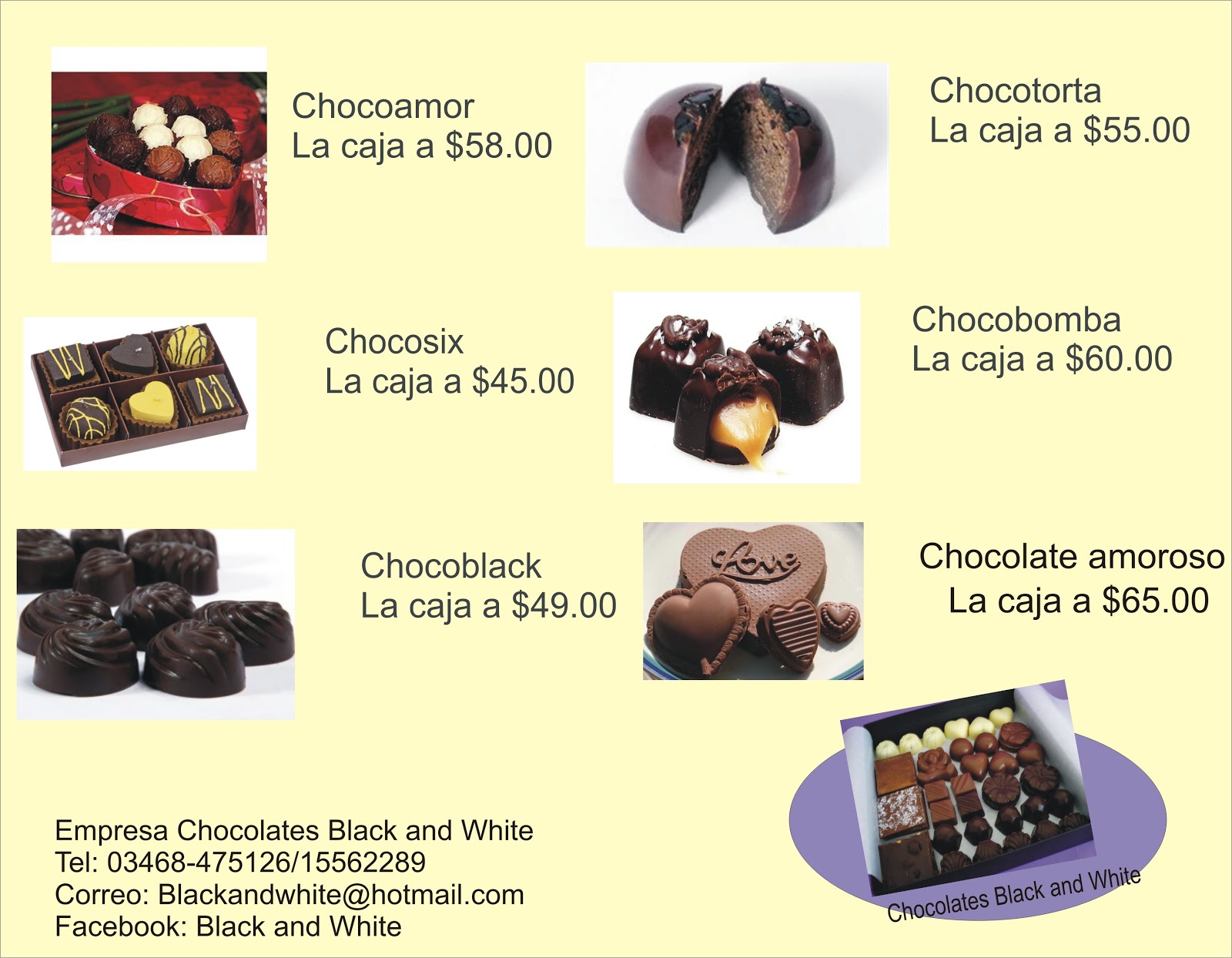 Venta de Chocolates CATALOGO DE VENTAS