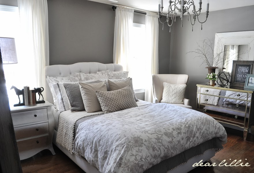 Dear Lillie Peek of our Gray Guest Bedroom and Ballard Design