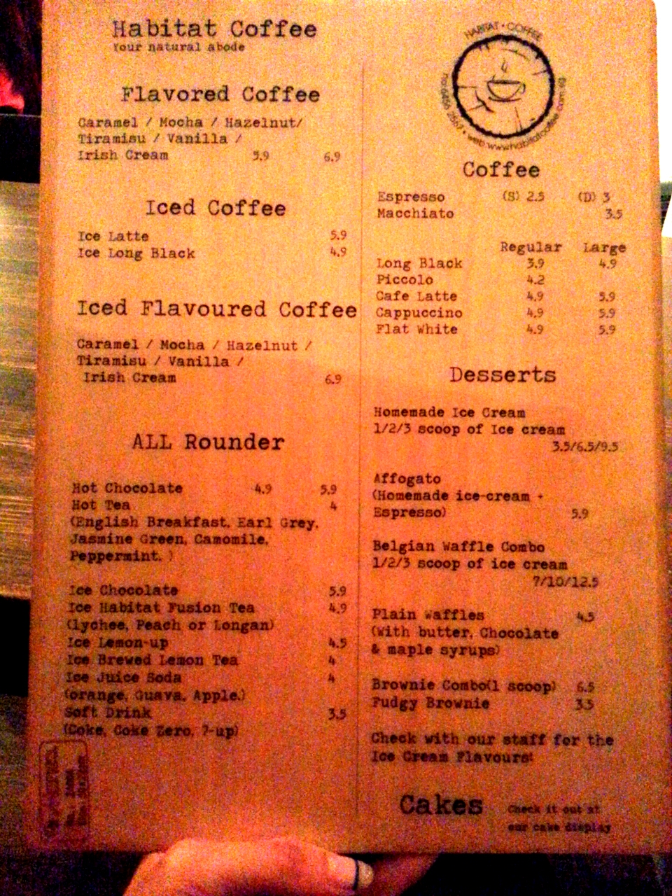 Habitat Coffee Upper Thomson Menu Upper Thomson Road Singapore Living