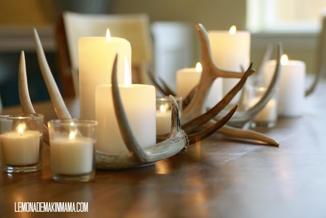 Designing Home: Do you like antlers? antlers candles vignette