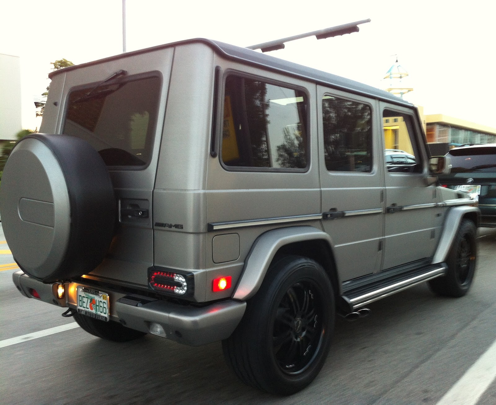 Exotic Cars on the Streets of Miami Matte Gray Mercedes G Wagon with