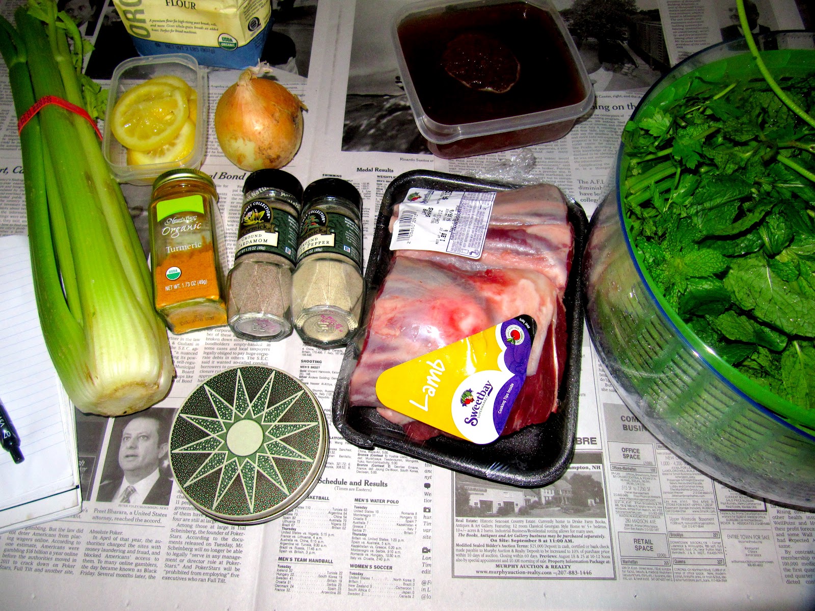 Persian celery, parsley and mint stew