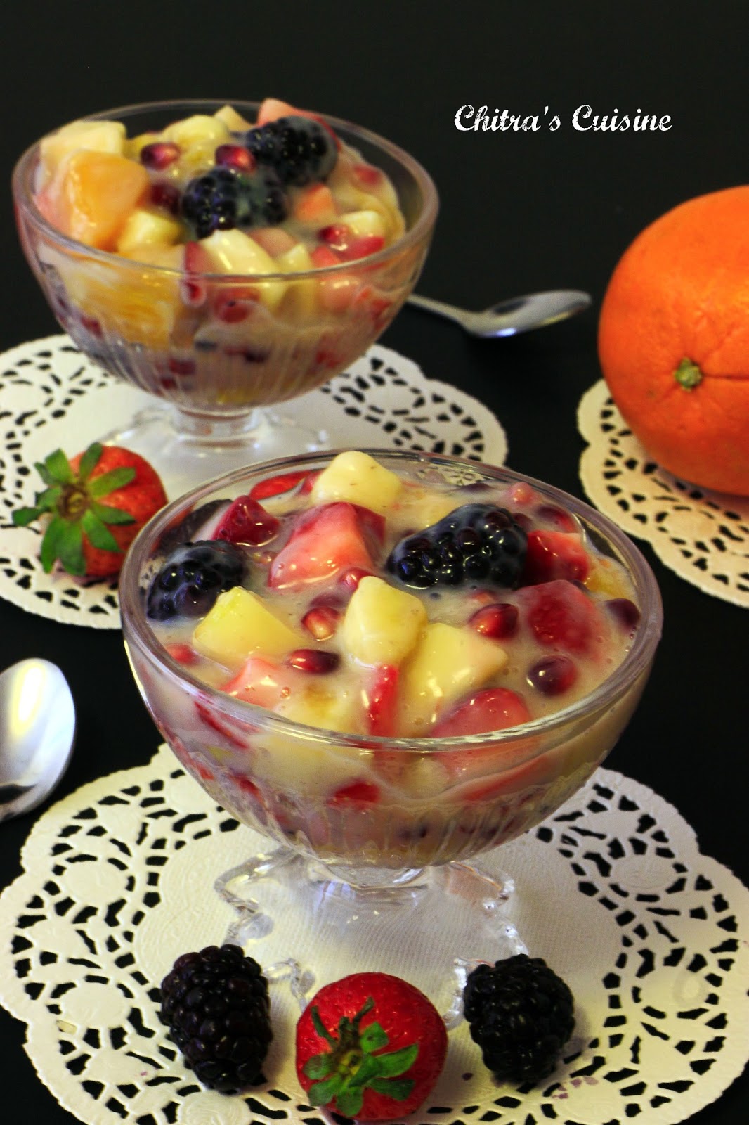Chitra's Cuisine Fruit Salad with Custard Powder