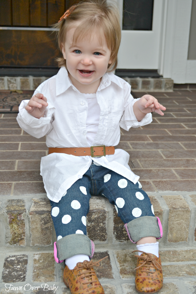 Fawn Over Baby DIY Baby Polka Dot Jeans