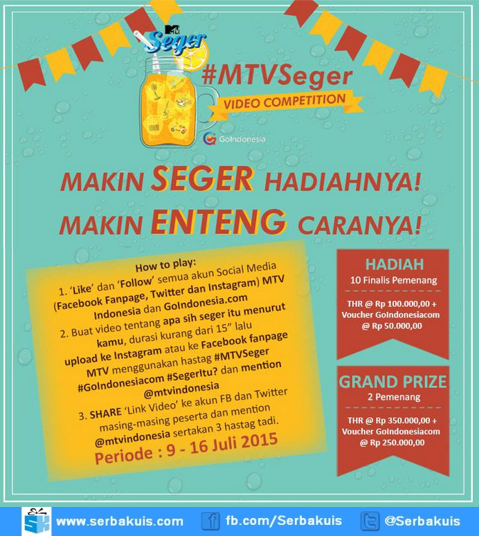 Kontes Video MTV Seger 5 Berhadiah THR & Voucher GoIndonesia Kontes Video MTV Seger 5 Berhadiah THR & Voucher GoIndonesia
