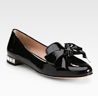 Miu Miu Bow Patent Leather Jewel Smoking Slippers ($650 ha)