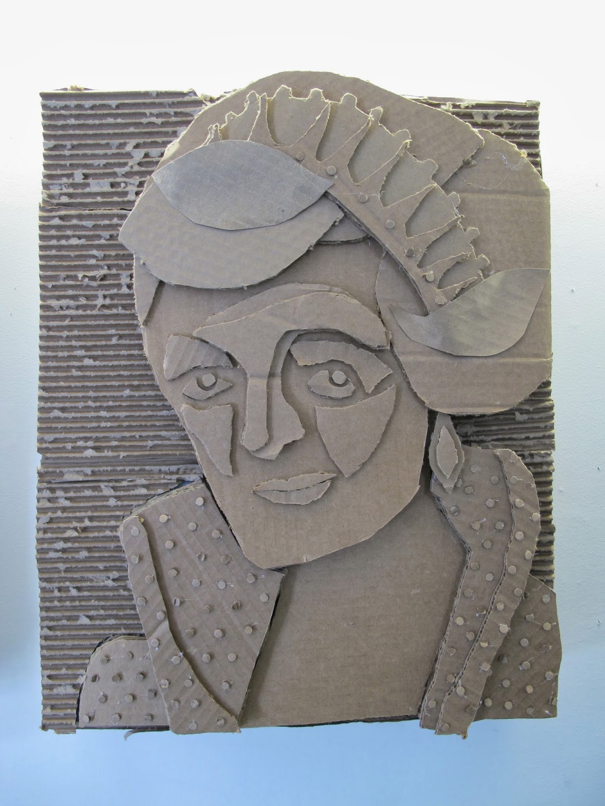 The Visual Arts at Germantown Academy Cardboard Relief Portraits