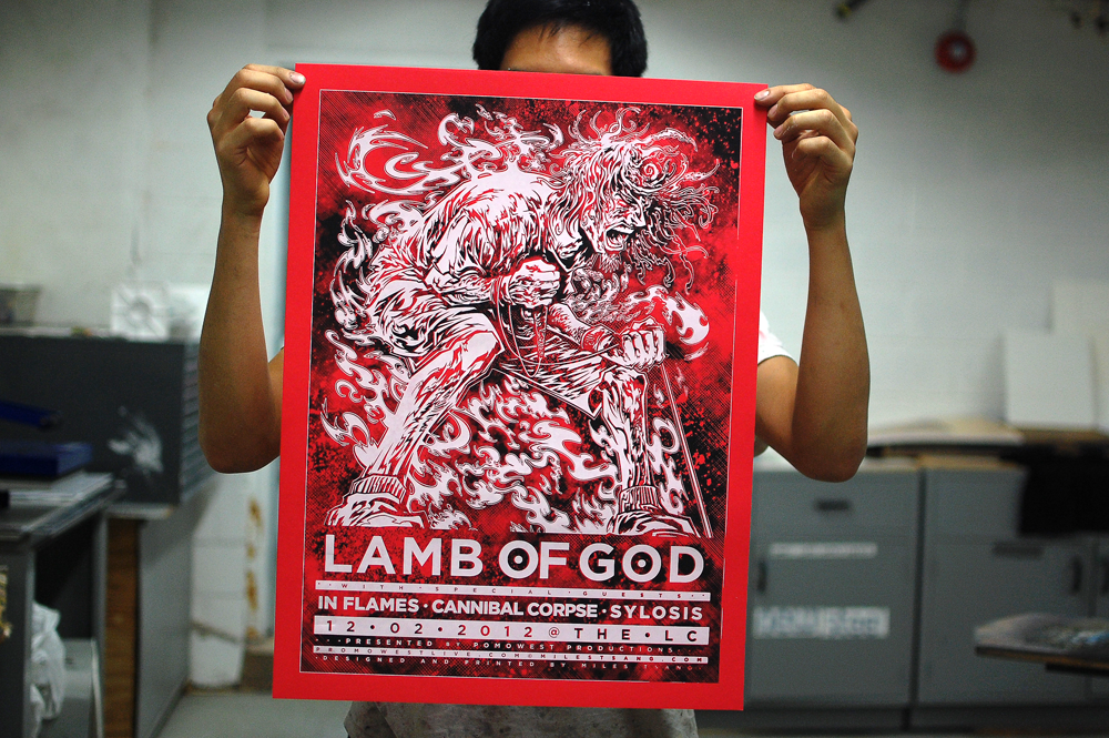 INSIDE THE ROCK POSTER FRAME BLOG Lamb Of God Poster by Miles Tsang On
