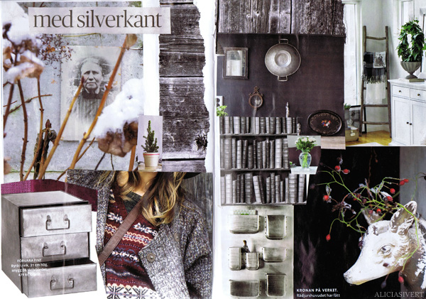 aliciasivert alicia sivertsson collage sköna hem drömhem och trädgård dagens nyheter scrapbook scrap book plommon lila zink silver plum purple winter snow snö