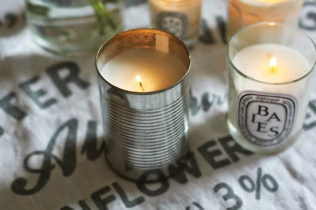 Homemade candles tin can Homemade candles tin can