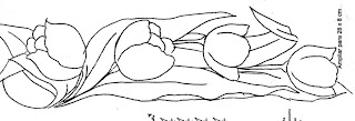 desenho de tulipas para pintar em toalha de banho
