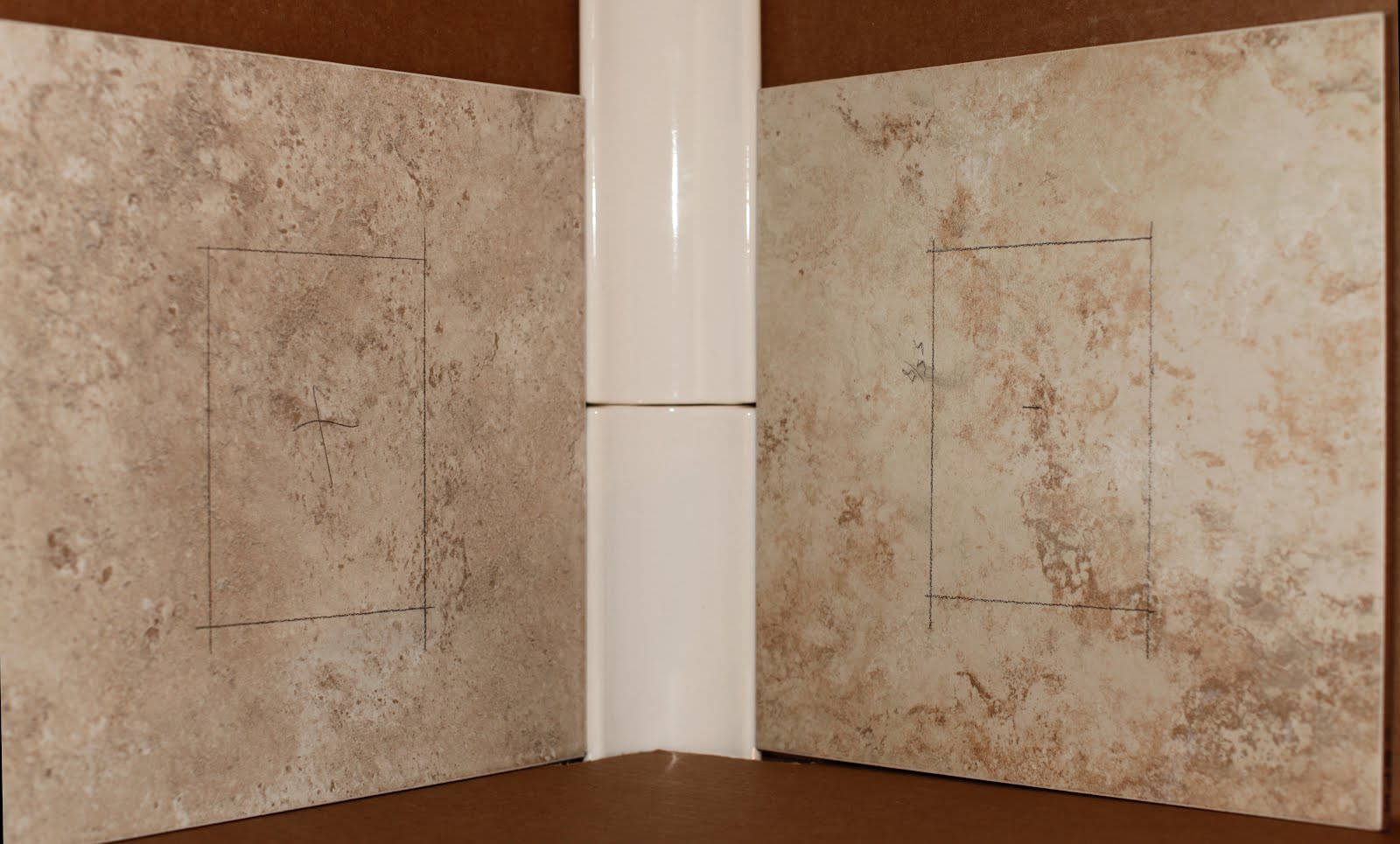 bathroom shower wall Overlay the corner over your tile for a different look.