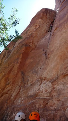Climbing "Wall Street" in Moab, Utah