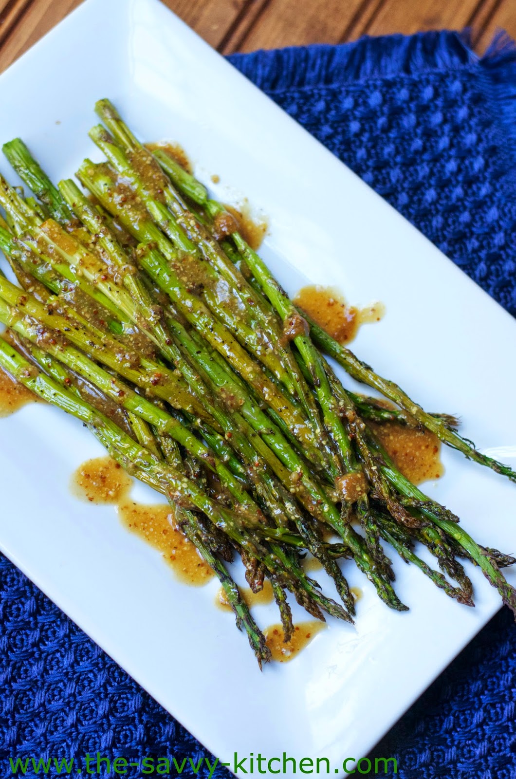 The Savvy Kitchen Roasted Asparagus with a DijonBeer Sauce