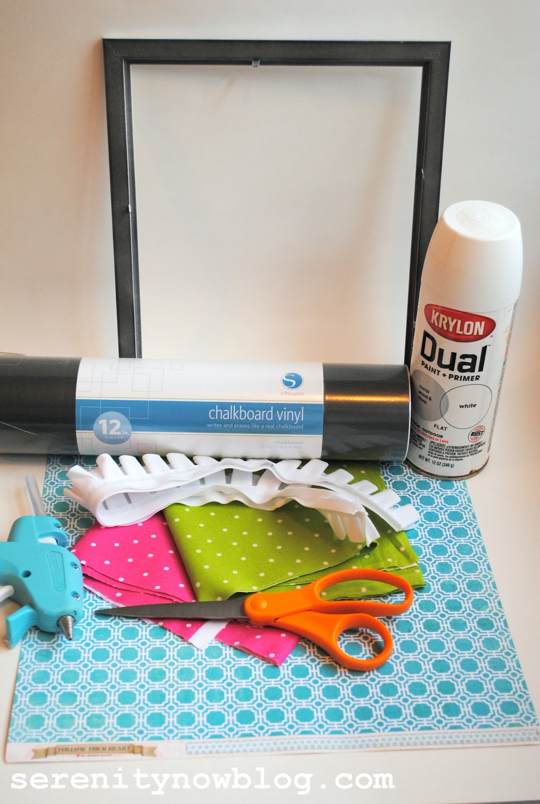 Serenity Now Picture Frame Chalkboard (Chalkboard Adhesive Vinyl!)