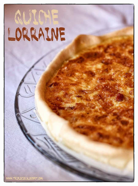 quiche lorraine con pasta al vino