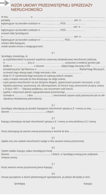 Jak zrobić dom ?: Umowa przedwstępna. Bezpieczna transakcja