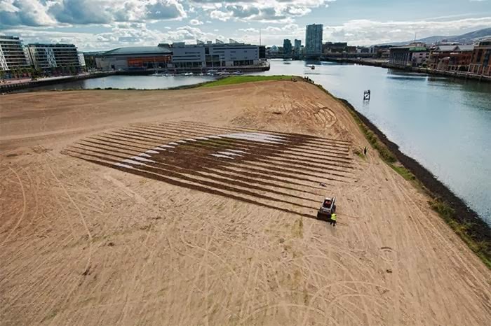 Artist creates huge 11-Acre portrait of child