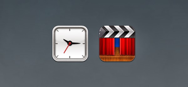 Clock and Movie Icons Clock and Movie Icons