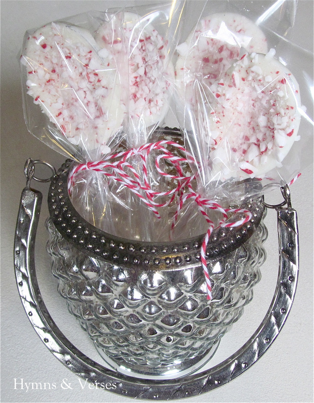 Hot Cocoa Mix and White Chocolate Candy Cane Spoons Hymns and Verses