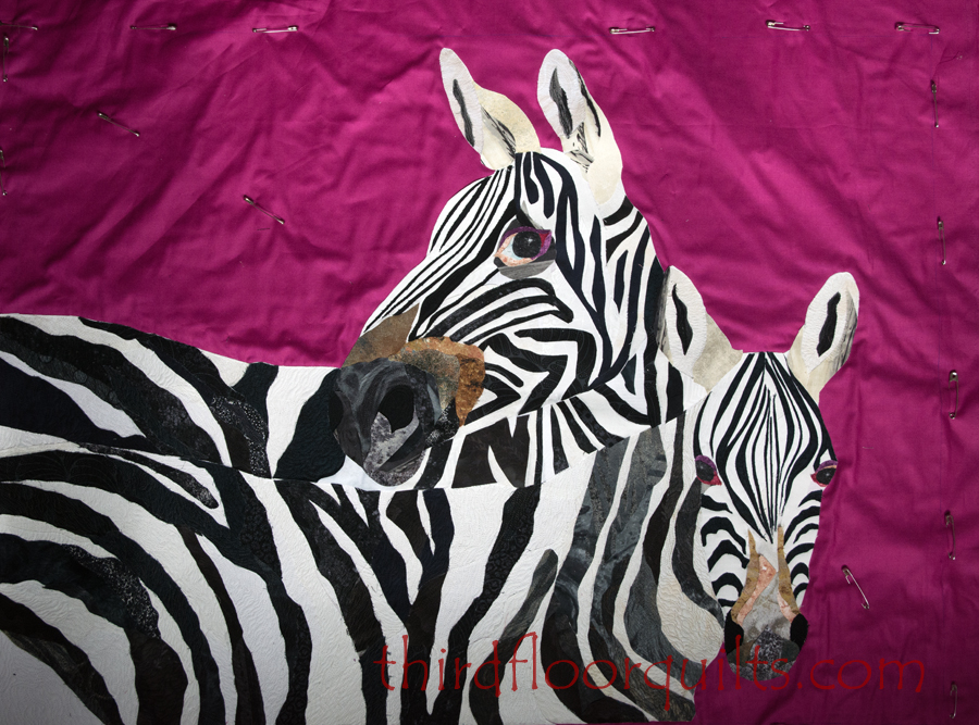 third floor quilts: zebra art quilt, part two
