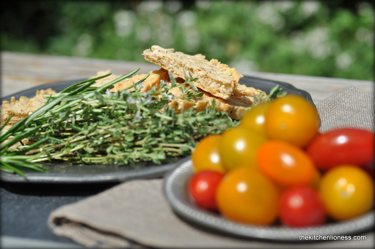 The Kitchen Lioness Cheesy Oat Nibbles with fresh Herbs
