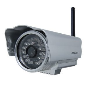 Foscam FI8904W Outdoor Wireless/Wired IP Camera with 15-20 Meter Night Vision and 6mm Lens (67° Viewing Angle) - Silver
