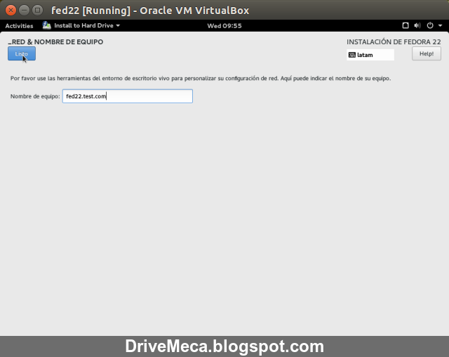 DriveMeca instalando Fedora Linux Workstation 22 paso a paso