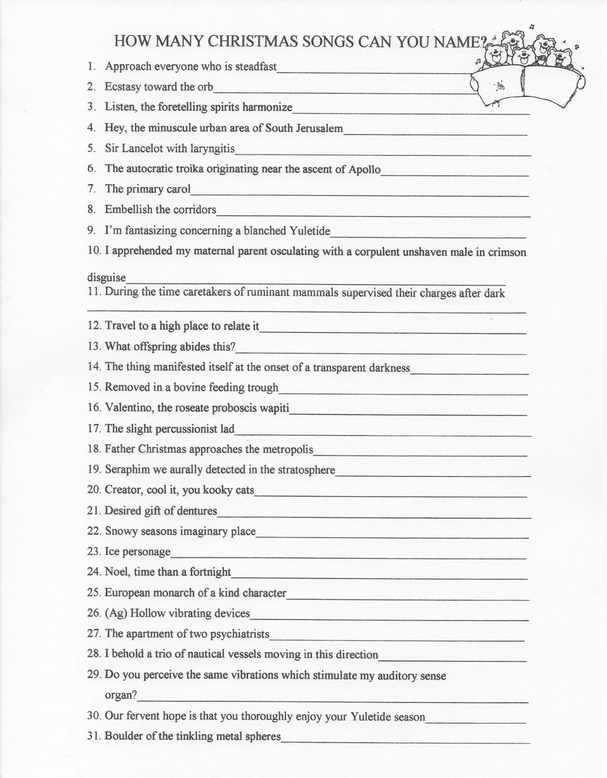 mag pad news christmas song guessing games name that christmas song game