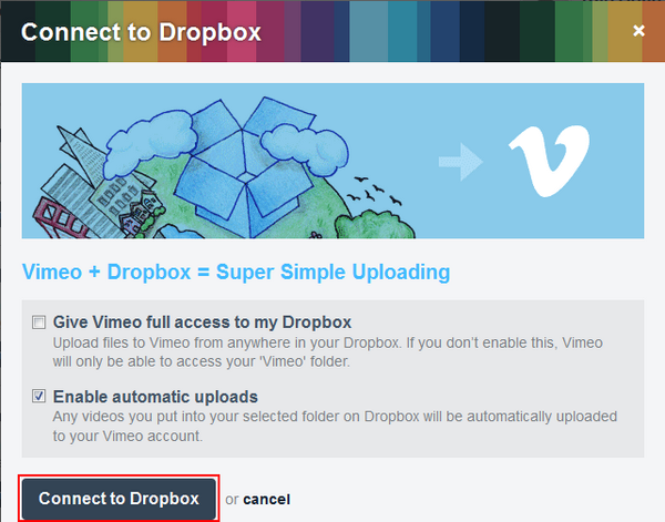 Vimeo Dropbox Upload 02 Vimeo Dropbox Upload 02