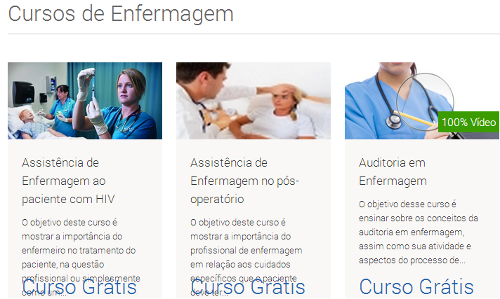 Cursos gratuitos enfermagem