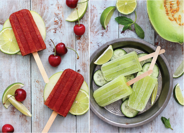  these Bourbon Peaches and Cream Popsicles featuring my favorite fruit