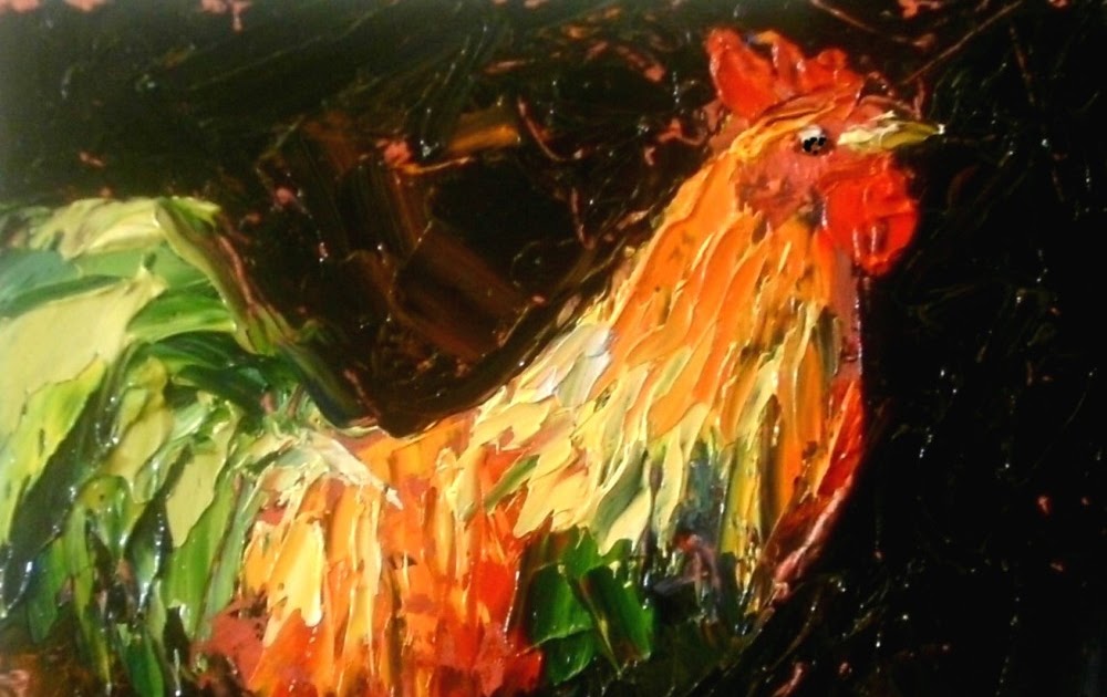 Karla Uphoff Fine Art Palette Knife Rooster
