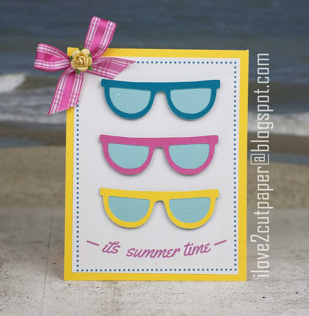 Summer time card sunglasses, sun, core'dinations cardstock, ilove2cutpaper, LD, Lettering Delights, Pazzles, Pazzles Inspiration, Pazzles Inspiration Vue, Inspiration Vue, Print and Cut, svg, cutting files, templates,