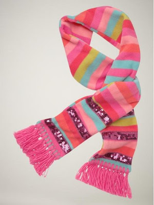 Striped fleece sequin-trim scarf Striped fleece sequin-trim scarf