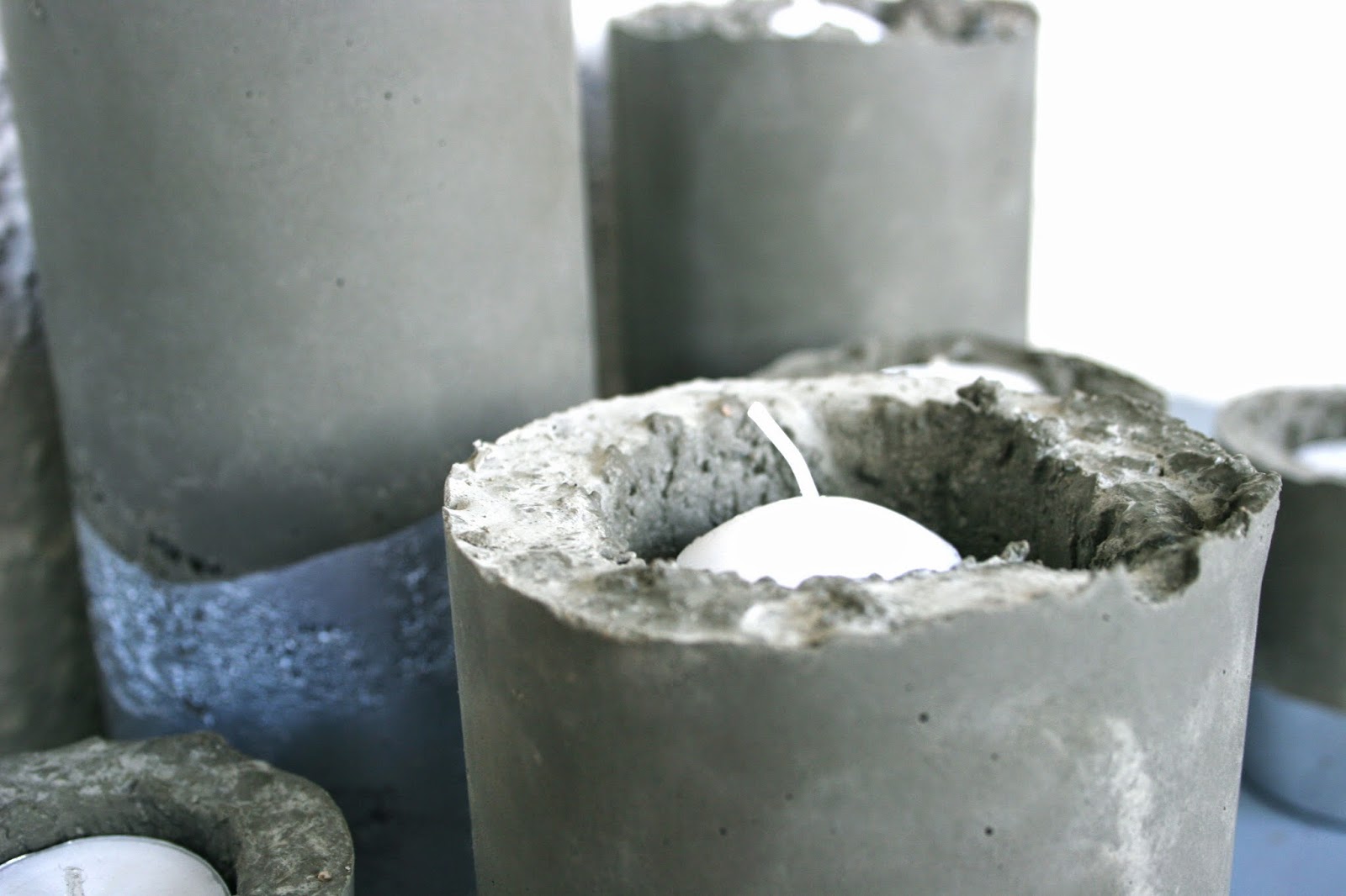 Just A Darling Life DIY Concrete Pillar Votive Candle Holders