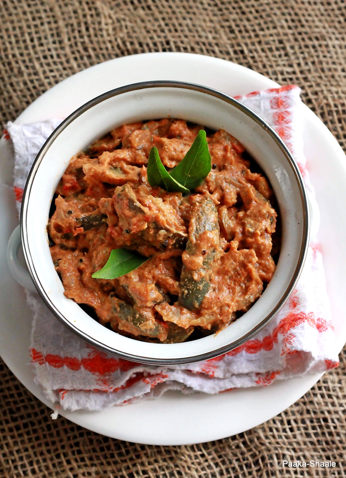 PaakaShaale Egg plant in Peanut sauce from Sharmi's passions